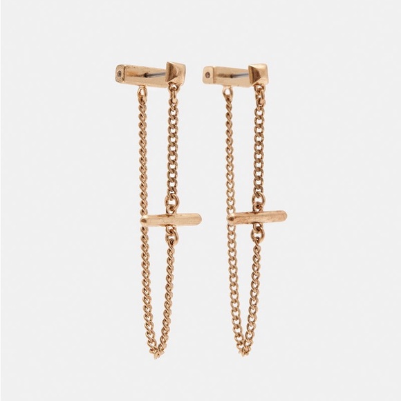 ALLSAINTS Talia Gold-Tone Toggle Earrings - Picture 2 of 9